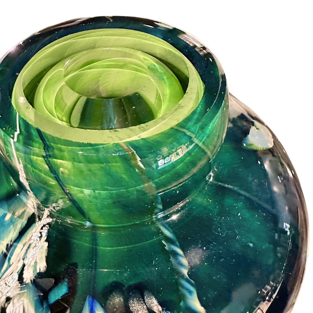 Atlantis Emperor Bowl | Blown Glass Art made by artist Randi Solin